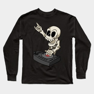 Halloween Skeleton DJ Long Sleeve T-Shirt